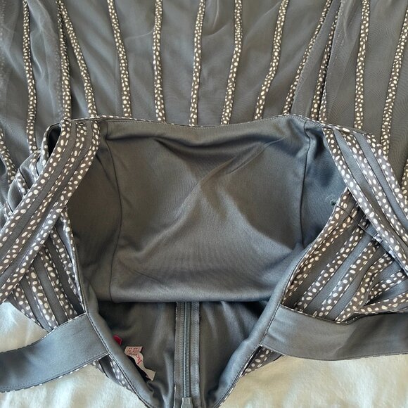 Jacques Vert Dress Dark Gray Chiffon Midi length Size 14 - 42 EUR Sleeveless - Picture 6 of 12